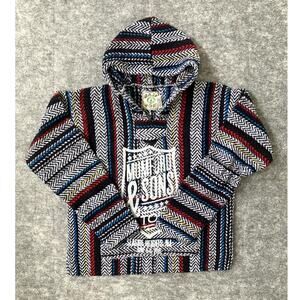 Baha Joe poncho hoodie Mumford & Sons tour hippie surfer sweater medium 2015